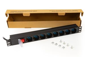 LK10065.jpg MULTIPRESA DA RACK 19 8" PRESE UNIVERSALI CON INTERRUTTORE SPINA C14