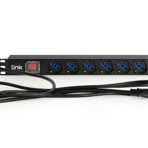 LK1008405-2-H.jpg MULTIPRESA DA RACK 19" 7 PRESE UNIVERSALI CON INTERRUTTORE SPINA ITALIANA 16A CAVO MT 5
