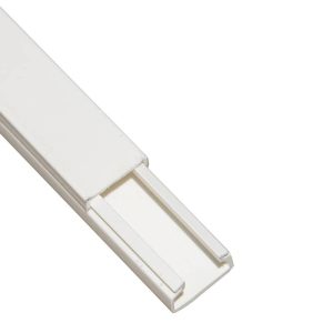 CANALINA PASSACAVI ADESIVA IN PVC MM 15x10 MT 2 CON COPERCHIO SCORREVOLE BIANCO
