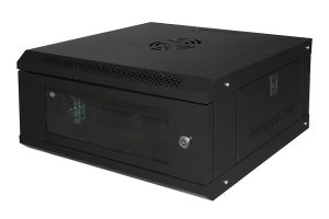 LK1904UNLG.jpg ARMADIO RACK 19" 4U LINK SERIE LIGHT COLORE NERO CON PORTA VETRO (AxPxL) MM 240X400X530 RIPIANO INCLUSO