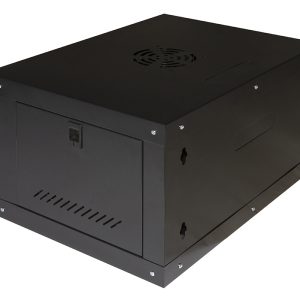 ARMADIO RACK 19" 6U LINK SERIE LIGHT COLORE NERO CON PORTA VETRO (AxPxL) MM 300X400X530 RIPIANO INCLUSO