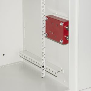 ARMADIO RACK 19" 9 UNITA'  GRIGIO PORTA IN FERRO ANTIVANDALISMO CON SERRATURA ANTIEFFRAZIONE CM 40X56X46 (PxLxA)