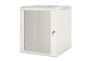 ARMADIO RACK 19" 9 UNITA' DA MURO A) 500 x (L) 600 x (P) 450 GRIGIO DISASSEMBLATO PORTA VETRO