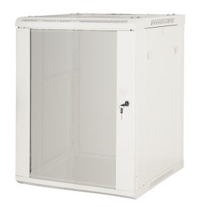 ARMADIO RACK 19" 12 UNITA' DA MURO (A) 635 x (L) 600 x (P) 450 GRIGIO DISASSEMBLATO PORTA VETRO