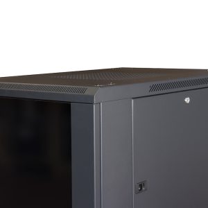ARMADIO RACK PER RETI 19" 22U (A)1166, (L)600, (P)800 COLORE NERO PORTA VETRO DISASSEMBLATO