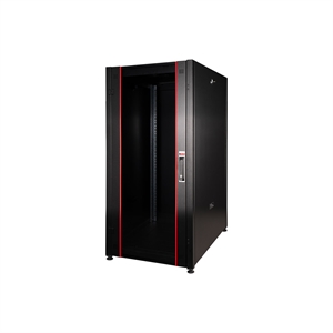 LK1926U610PTN.jpg ARMADIO RACK PER RETI 19" 26U (A)1291, (L)600, (P)1000 COLORE NERO PORTA TRAFORATA SERIE EAVI