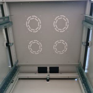 LK1926U66PV-3-H.jpg ARMADIO RACK PER RETI 19" 26U (A)1291, (L)600, (P)600 COLORE GRIGIO PORTA VETRO SERIE EAVI