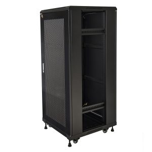 ARMADIO RACK 19 27U (A)1388 (L)600 (P)1000 COLORE NERO PORTA METALLO TRAFORATA