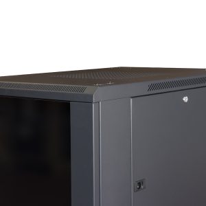 ARMADIO RACK 19" PER RETI 32U (A)1610, (L)600, (P)800 COLORE NERO PORTA VETRO