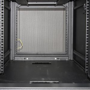 LK1942U614N-5-H.jpg ARMADIO RACK 19" 42U CON 4 COMPARTIMENTI 1992(A) x 1070(P) X 600(L) NERO PORTE TRAFORATE