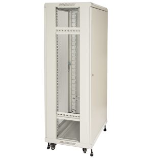 LK1942U66GRI-1-H.jpg ARMADIO RACK 19" 42U (A)2055, (L)600, (P)600 COLORE GRIGIO PORTA TRAFORATA