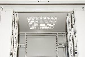 LK1942U88GR-1-H.jpg ARMADIO RACK 19" 42U (A)2055, (L)800, (P)800 COLORE GRIGIO PORTA VETRO CON GUIDACAVI LATERALE