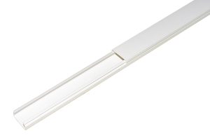 LK20510.jpg CANALINA PASSACAVI IN PVC MM 20x10 MT 1 CON COPERCHIO SCORREVOLE BIANCO