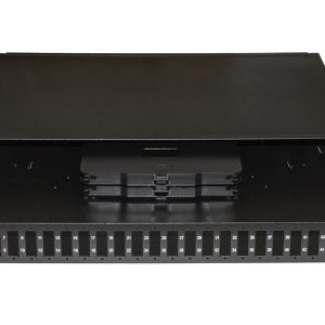 PANNELLO FIBRA OTTICA 19" CON 24 PORTE SC DUPLEX PROFONDITA' 250 MM NERO CON ACCESSORI