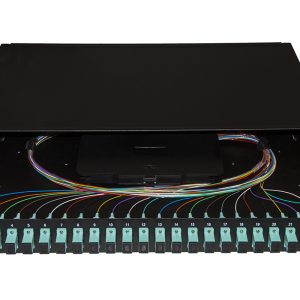 LK24SC3P-1-H.jpg PANNELLO FIBRA OTTICA 19" CON 24 ADATTATORI SC SIMPLEX OM3 PROFONDITA' 250 MM CON PIGTAIL INSTALLATI COLORE NERO