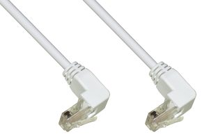 CAVO RETE UTP CAT. 5E NON SCHERMATO MT. 0,5 COLORE BIANCO 2 CONNETTORI 90°
