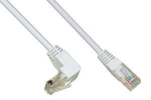 CAVO RETE UTP CAT. 5E NON SCHERMATO MT. 0,5 COLORE BIANCO 1 CONNETTORE 90°