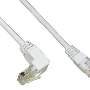 LK5E005PG.jpg CAVO RETE UTP CAT. 5E NON SCHERMATO MT. 0,5 COLORE BIANCO 1 CONNETTORE 90°