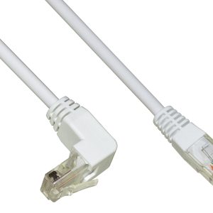 LK5E50PG.jpg CAVO RETE UTP CAT. 5E NON SCHERMATO MT. 5 COLORE BIANCO 1 CONNETTORE 90°