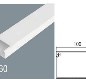 CANALINA PASSACAVI IN PVC MM 100x60 MT 2 CON COPERCHIO SCORREVOLE BIANCO