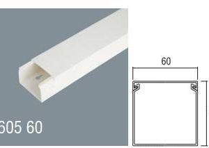 CANALINA PASSACAVI IN PVC MM 60X60 MT 2 CON COPERCHIO SCORREVOLE BIANCO