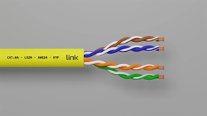 LK6A100Y-3.jpg MATASSA CAVO RETE CATEGORIA 6A NON SCHERMATO UTP AWG24 HALOGENFREE FLESSIBILE COLORE GIALLO MT.100