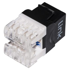 LK6AUB-3-H.jpg PRESA RETE KEYSTONE JACK RJ45 CATEGORIA 6A UTP COLORE NERO 180° CONTATTI DORATI 50 MICRON