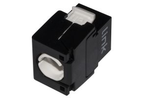LK6AUTB-3-H.jpg PRESA RETE KEYSTONE JACK RJ45 CATEGORIA 6A UTP TOOLESS COLORE NERO 180° CONTATTI DORATI 50 MICRON