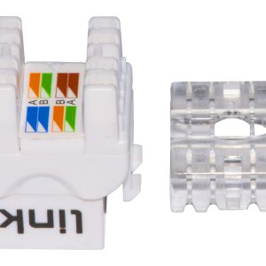 LK6AUW-1-H.jpg PRESA RETE KEYSTONE JACK RJ45 CATEGORIA 6A UTP COLORE BIANCO 180° CONTATTI DORATI 50 MICRON