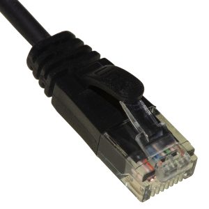LK6U005BLS-1-H.jpg CAVO RETE CATEGORIA 6 NON SCHERMATO UTP COLORE NERO HALOGENFREE MT 0,5 SLIM