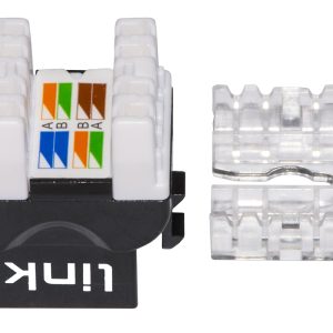 LK6UB-1-H.jpg PRESA RETE KEYSTONE JACK RJ45 CATEGORIA 6 UTP COLORE NERO 180° CONTATTI DORATI 50 MICRON