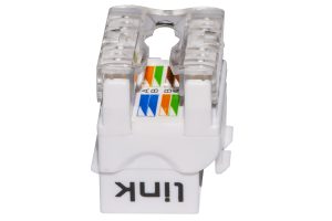 LK6UW-2-H.jpg PRESA RETE KEYSTONE JACK RJ45 CATEGORIA 6 UTP COLORE BIANCO 180° CONTATTI DORATI 50 MICRON