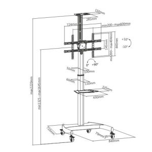 LKBR49-1-H.jpg SUPPORTO TV 37-70" FINO A 50 KG REGOLABILE IN ALTEZZA CON RIPIANI E RUOTE