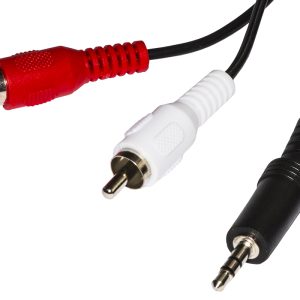 CAVO STEREO CON 1 CONNETTORE 3,5 MM. - 2 CONNETTORI CINCH (RCA) MASCHIO MT. 1,80