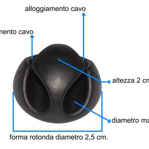 LKCM94916-10-H.jpg KIT 16 PEZZI SUPPORTI ADESIVI PER GESTIONE CAVI COLORE NERO