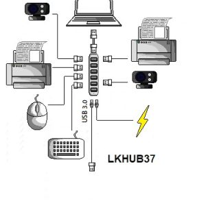 LKHUB37-10-H.jpg HUB 7 PORTE USB 3.0 IN ALLUMINIO CON ALIMENTATORE
