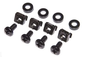KIT 50 VITI, DADI E RONDELLE PER INSTALLAZIONI SU ARMADI RACK 19" COLORE NERO