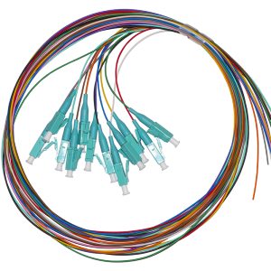 SET 12 CAVI PIGTAIL FIBRA OTTICA COLORATI CONNETTORI LC OM3 SIMPLEX 2 MT