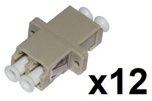LKLCD212G.jpg CONFEZIONE 12 ADATTATORI FIBRA OTTICA LC/LC MULTIMODE DUPLEX OM2