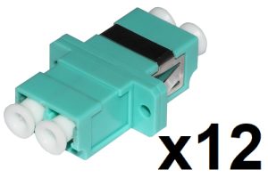 LKLCD312G.jpg CONFEZIONE 12 ADATTATORI FIBRA OTTICA LC/LC MULTIMODE DUPLEX OM3