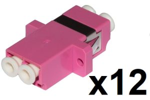 LKLCD412G.jpg CONFEZIONE 12 ADATTATORI FIBRA OTTICA LC/LC MULTIMODE DUPLEX OM4