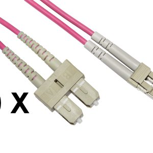 LKLCSC4501EG.jpg CONFEZIONE 10 CAVI FIBRA OTTICA LC A SC MULTIMODE DUPLEX OM4 GUAINA 2 MM 50/125 MT.1