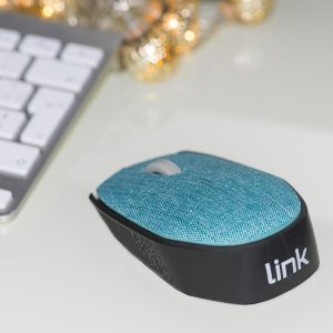 MOUSE WIRELESS IN TESSUTO COLORE AZZURRO CON RICEVITORE USB 1000 DPI