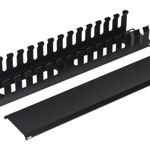 PANNELLO GUIDACAVI PER ARMADI RACK 19" 2U A GABBIA NERO 483X88X70 MM IN METALLO
