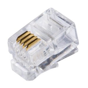 CONFEZIONE 100 PLUG TELEFONICI 4 CONDUTTORI 4 POSIZIONI 4P4C RJ10