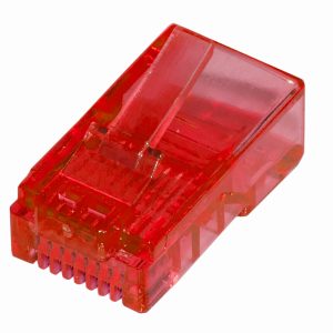 CONFEZIONE 100 CONNETTORI 8 POLI CAT 5E UTP NON SCHERMATO RJ45 ROSSO