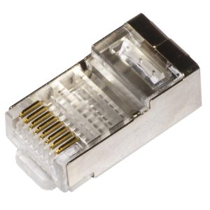 LKPL85S-1-H.jpg CONFEZIONE 100 CONNETTORI 8 POLI CAT 5E SCHERMATO RJ45 FLESSIBILE