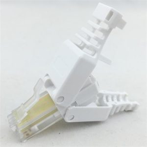 LKPL85T-1-H.jpg CONNETTORE 8 POLI CAT 5E UTP NON SCHERMATO RJ45 TOOLESS MASCHIO PER CAVO SOLIDO/FLESSIBILE
