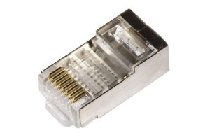 LKPL8650S-1-H.jpg CONFEZIONE 100 CONNETTORI 8 POLI CAT 6 SCHERMATO RJ45 CONTATTI DORATI 50 MICRON PER CAVO FLESSIBILE DATI E POE