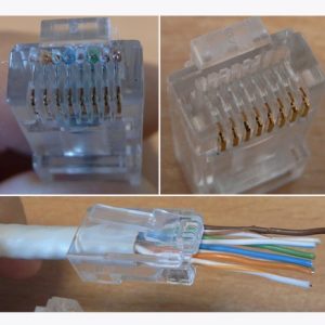 CONFEZIONE 100 CONNETTORI 8 POLI CAT 6 UTP NON SCHERMATO RJ45 CON FORI PER AGEVOLARE INSERIMENTO CAVI PER CAVO FLESSIBILE